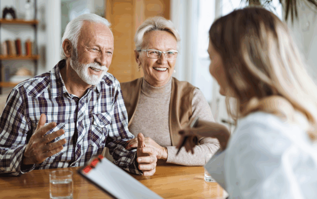 Beratung für Betreuung, Mann Frau und Haushaltshilfe